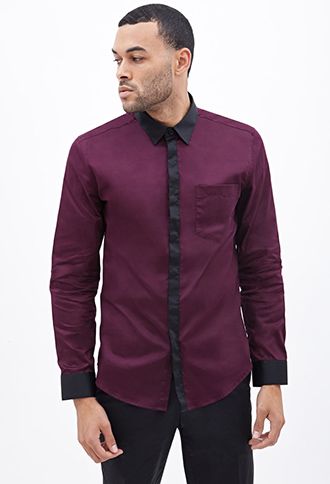 Camicia con colletto colorato