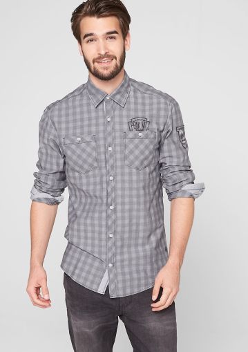 Camicia a quadri con ricamo