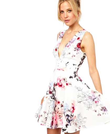 Vestito con motivi floreali