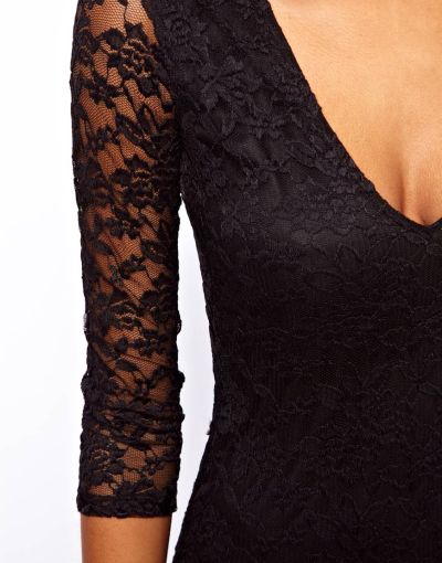 Vestito in pizzo e jersey