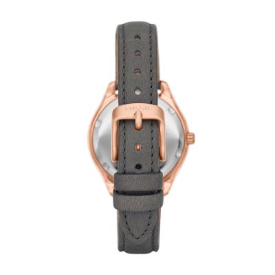 Orologio a Tre Lancette Flight in Pelle - Grigio