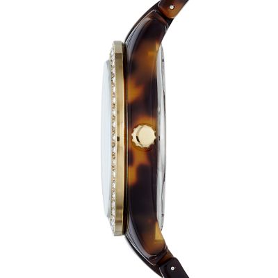 Orologio Multifunzione in Resina Stella - Tartaruga con Tonalità Oro