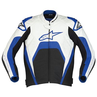 Alpinestars Tech 1-R Giacca in Pelle - Bianco/Blu