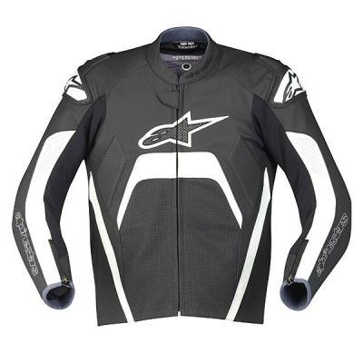 Giacca in Pelle Alpinestars Tech 1-R - Nero/Bianco