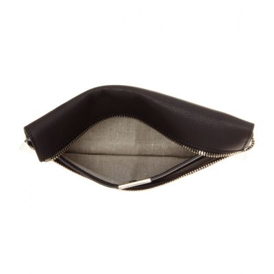 Piccola borsa a tracolla in pelle bicolore con cerniera