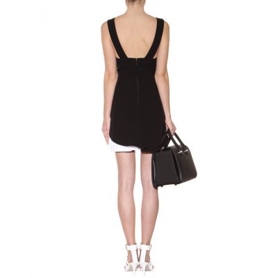 Vestito bianco e nero in seta e lana