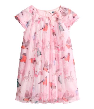 Vestito da bambina con motivo di uccellini