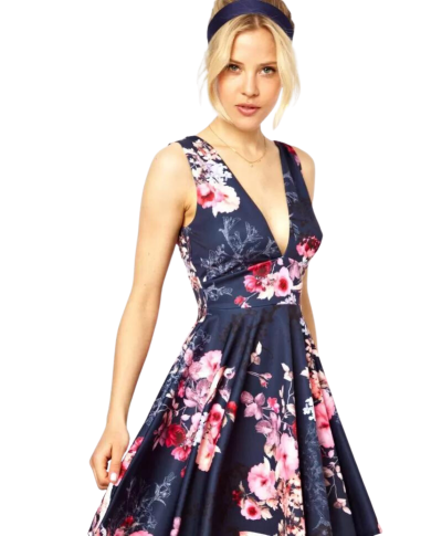 Vestito con motivi floreali